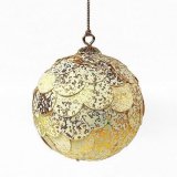 Шар новогодний декоративный paper ball, золотистый мрамор, арт. en_ny0069