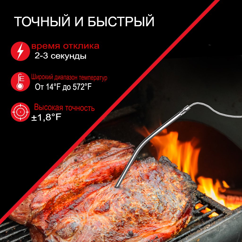 Кухонный цифровой термометр с щупом ThermoPro TP716