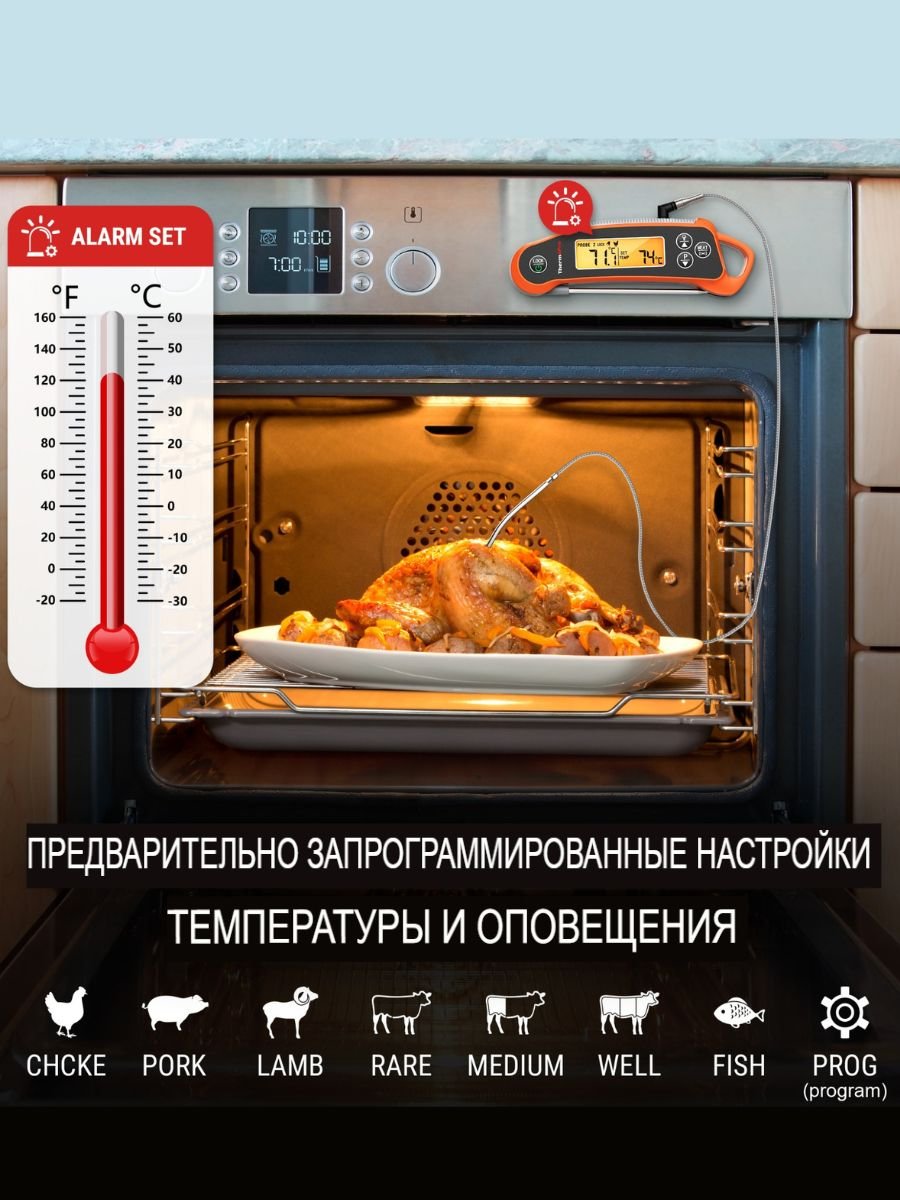 Кухонный цифровой термометр с щупом ThermoPro TP710