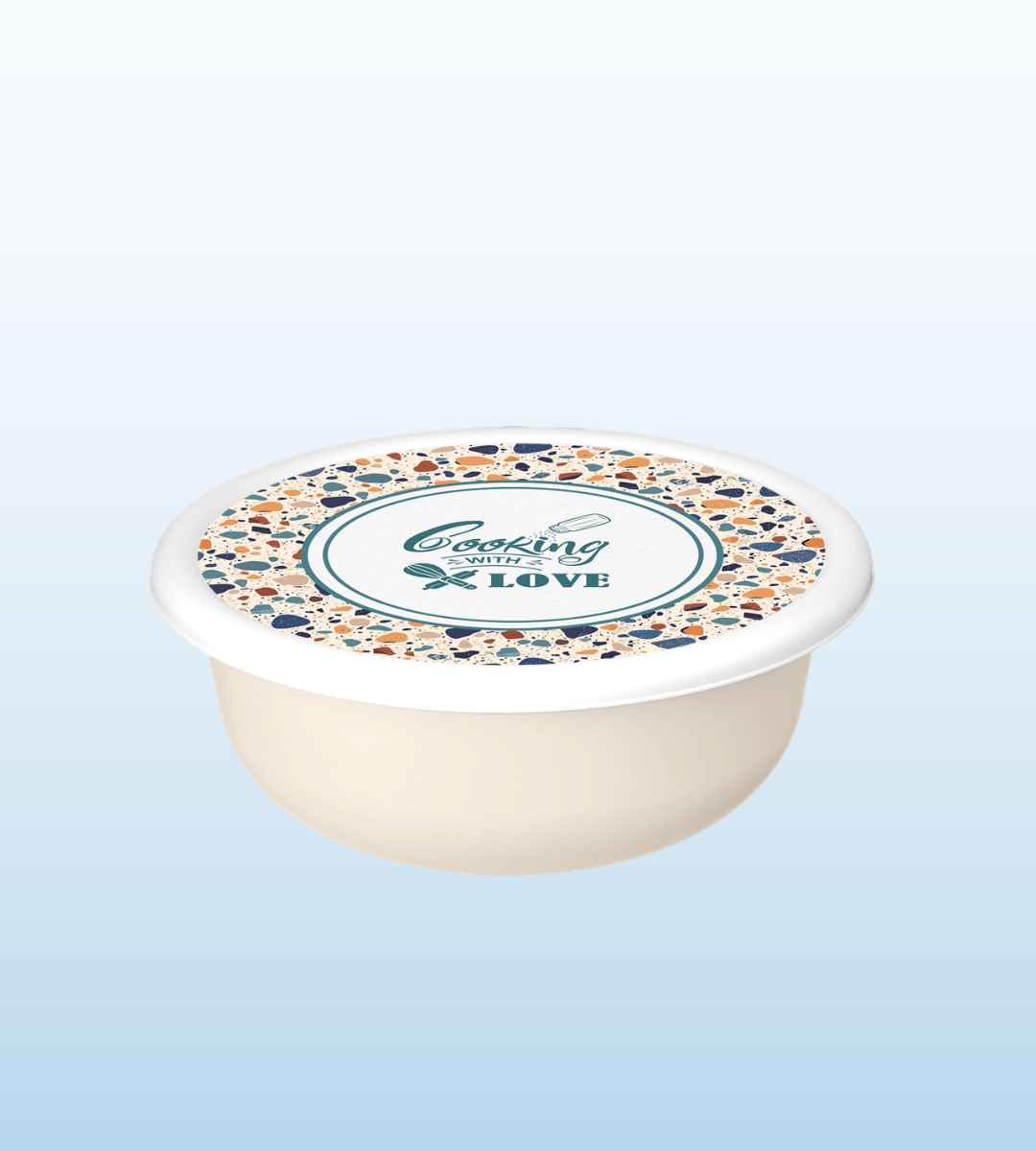 Набор мисок 3 шт "Терраццо" ULMI plastic (1,2 л + 2,1 л + 3,2 л) с декоративными крышками