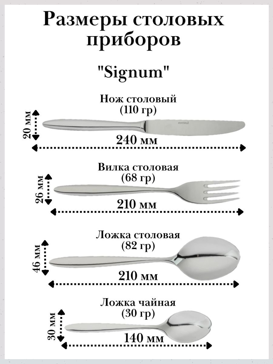Набор столовых приборов 18 предметов "Signum" Luxstahl