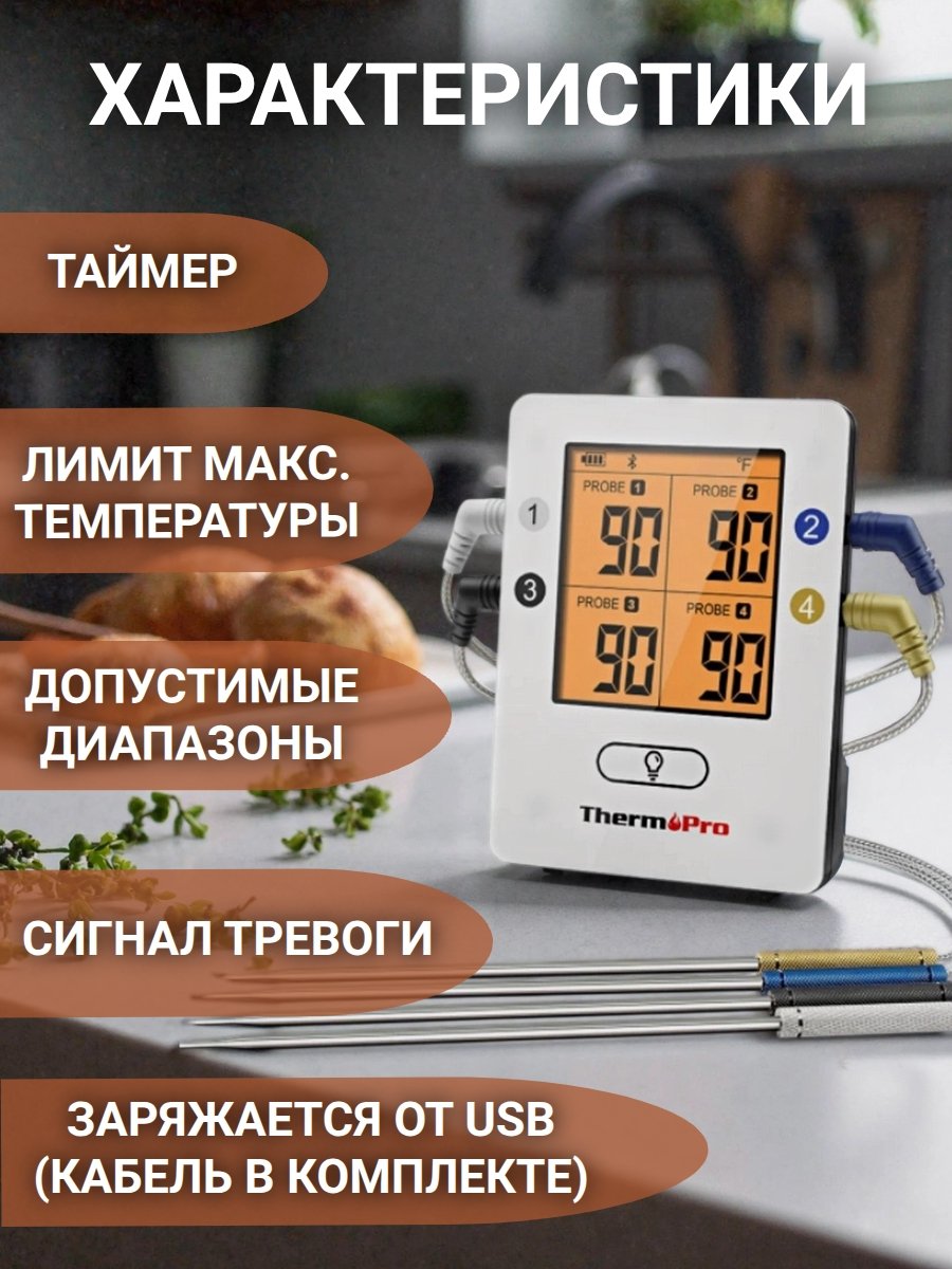 Кулинарный термометр для духовки, мяса цифровой Thermopro TP-25-2026