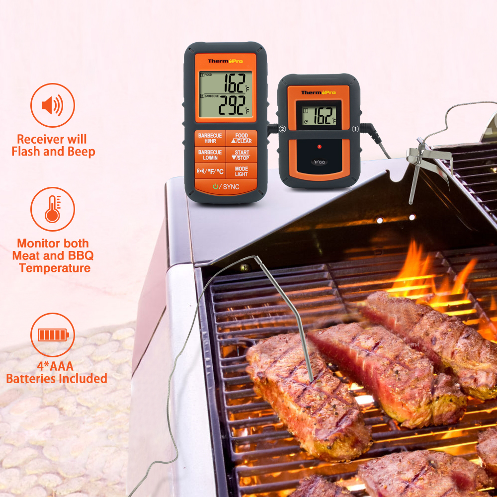 THERMOPRO tp08c. Цифровой кухонный термометр THERMOPRO. Wireless meat food Thermometer for Oven Grill BBQ. Беспроводной термометр для духовки.