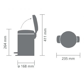 Мусорный бак с педалью newIcon 3л Brabantia 113246