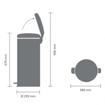 Мусорный бак с педалью newIcon 30л (внутреннее металлическое ведро) Brabantia 114748