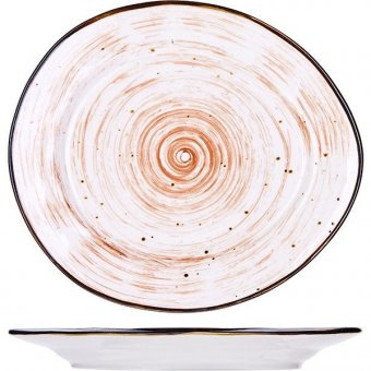 Тарелка мелкая «Пастораль» 17.5х15.5 см оранжевая KunstWerk 3010646