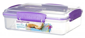 Контейнер фиолетовый с разделителями 975 мл To Go Sistema 21482