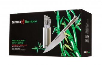 Набор из 4 ножей и подставки в подарочной коробке Bamboo Samura SBA-05/K