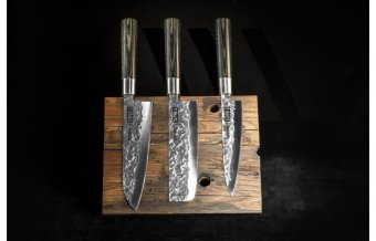 Набор: 3 кухонных ножа (23, 43, 95), гвоздичное масло, салфетка Super 5 Samura SP5-0220C/Y