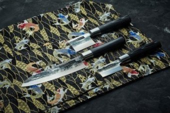 Набор: 3 кухонных ножа (23, 43, 95), гвоздичное масло, салфетка Super 5 Samura SP5-0220C/Y
