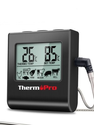 Кухонный цифровой термометр с щупом Thermopro TP-16, черный