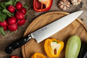 Поварской кухонный шеф нож Kanetsugu, рукоять ламинированное дерево 7007