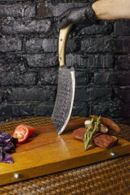 Нож тяпка "Гектор" с кожаным чехлом ULMI набор