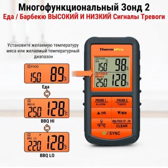 Цифровой термометр для духовки, барбеккю, гриля Thermopro TP20