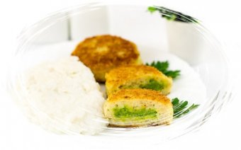 Рецепт зразы из рыбы с зелёным горошком
