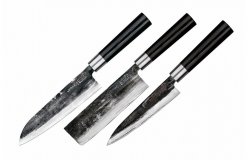 Набор: 3 кухонных ножа (23, 43, 95), гвоздичное масло, салфетка Super 5 Samura SP5-0220C/Y