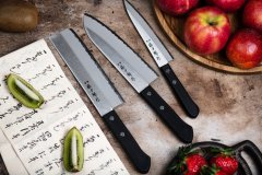 Набор из 3-х кухонных ножей Fuji Cutlery Tojuro (универсальный, сантоку и овощной) рукоять термопластик TJ-GIF