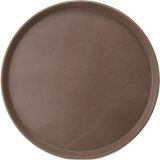Поднос круглый прорезиненный d=27.5 см коричневый TouchLife 212959